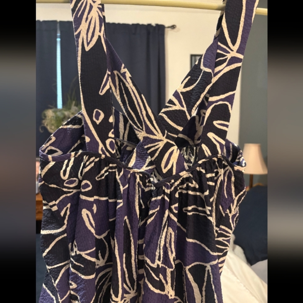 MNG Brand Navy Blue and White Floral Dress Size S - Picture 4 of 5